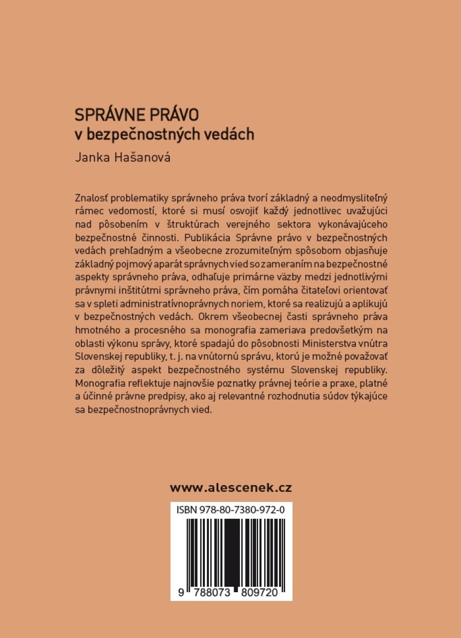 Správne právo v bezpečnostných vedách