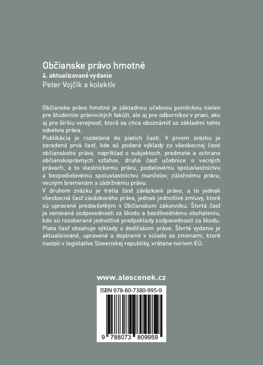 Občianske právo hmotné 1+ 2. diel, 4. vydanie