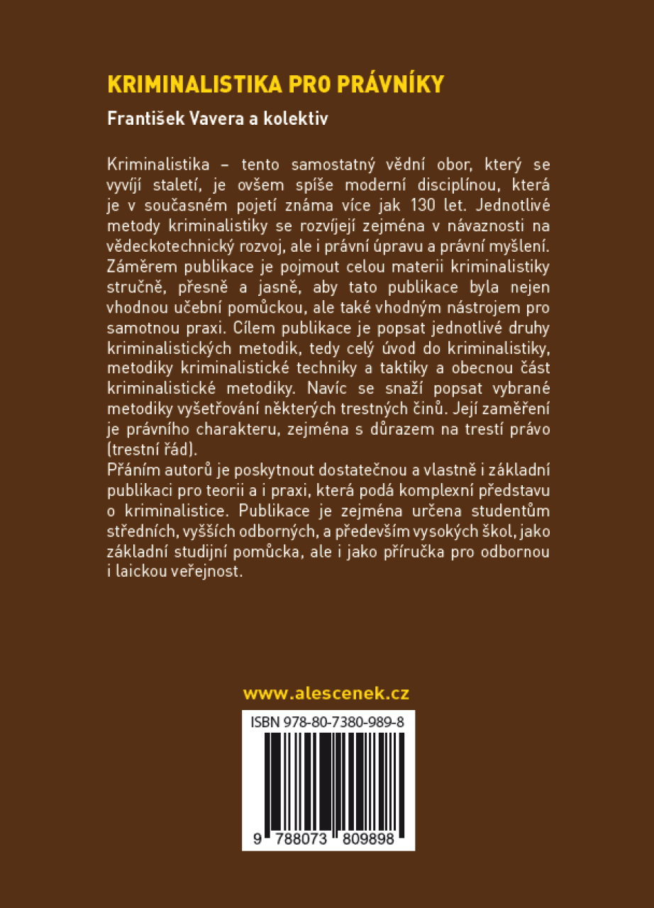 Kriminalistika pro právníky