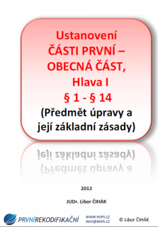 Nový občanský zákoník - přednáška: Ustanovení § 1 - § 14