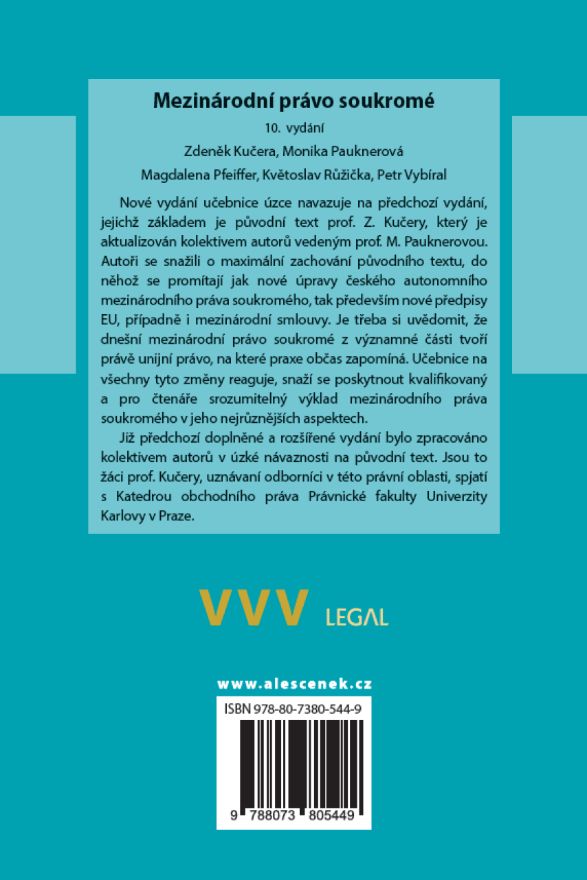 Mezinárodní právo soukromé, 10. vydání