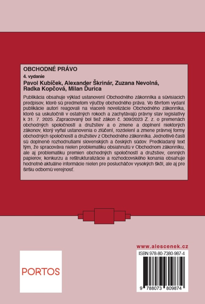 Obchodné právo, 4. vydanie