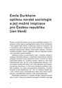 Émile Durkheim - Solidarita a moderní pracovní život